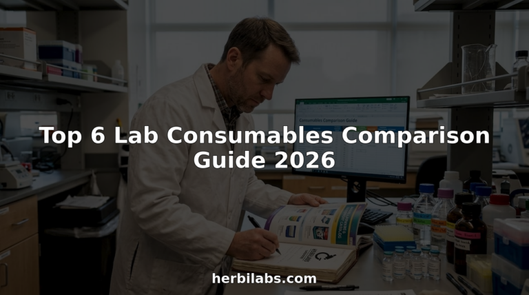 Lab technician sorts consumables for comparison table