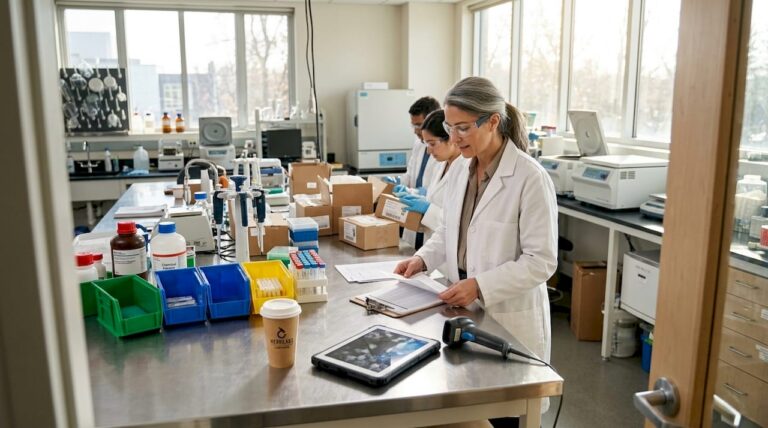 Lab manager reviews consumables in active workspace