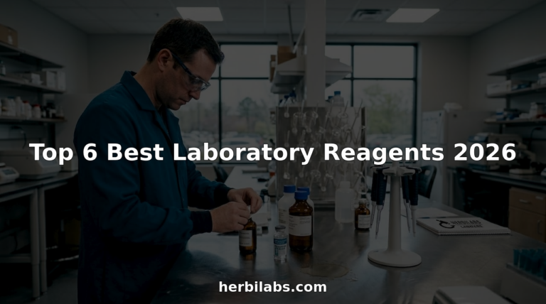 Lab technician organizing reagent bottles in laboratory