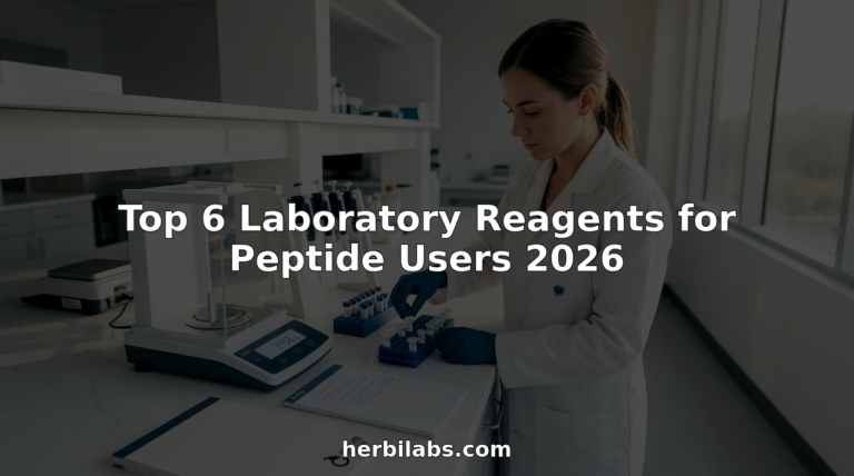 Lab technician organizing peptide reagent vials