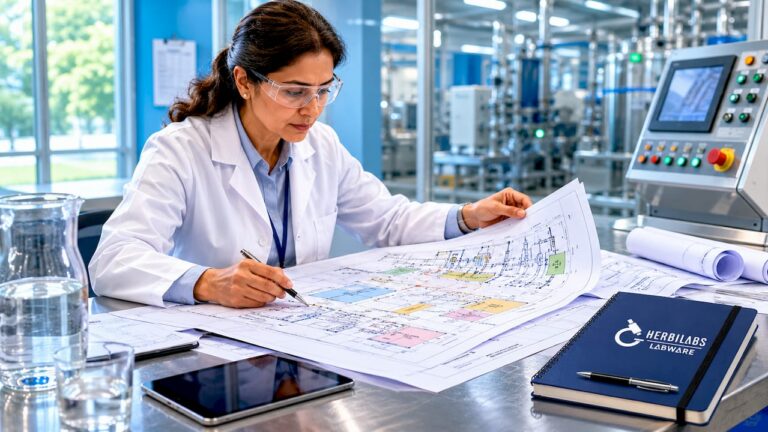 Facility manager reviewing dedicated facility plans